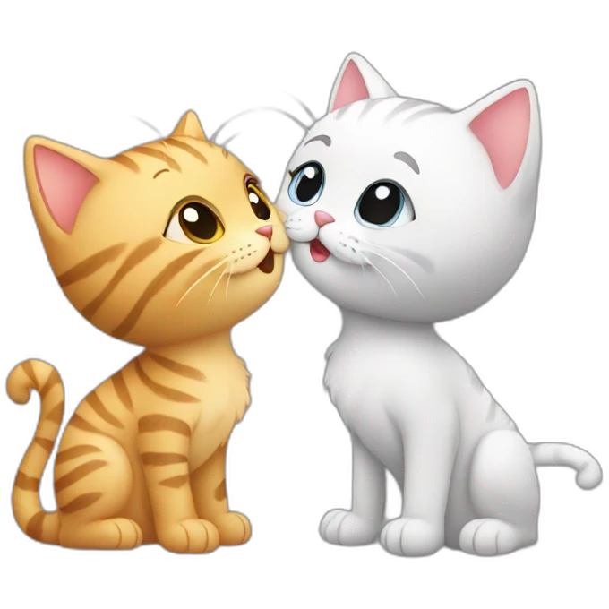 Cute cat kissing another cat  emoji