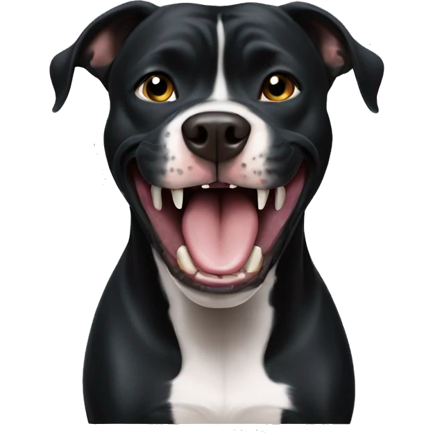 black pitbull flossing teeth emoji