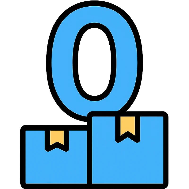 Zero Packages icon, modern, shades of blue emoji