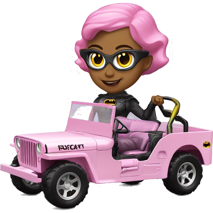 Evil Batgirl 1942 Willy’s light pink army jeep hot wheels  emoji