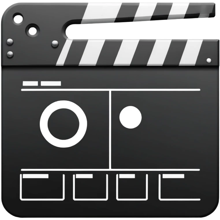 film slate reduced to pure geometric abstraction, two strokes maximum emoji