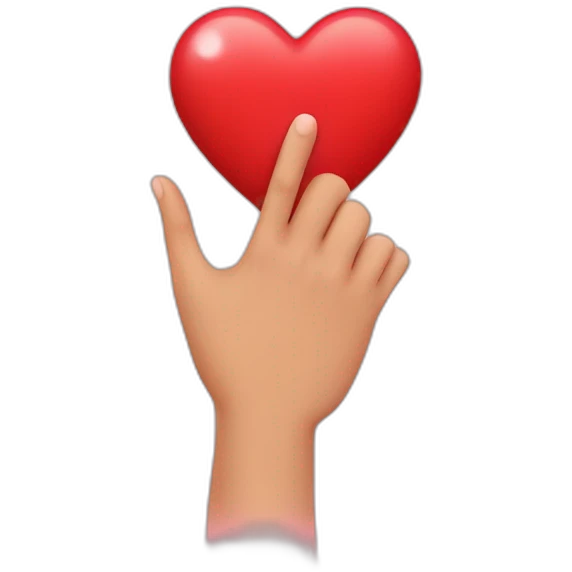 Showing heart in hand  emoji