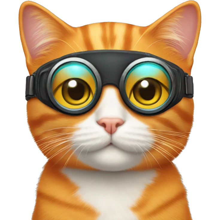 orange cat with goggles emoji