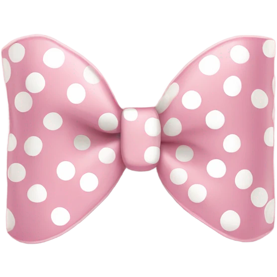 Light pink bow with white polka dots  emoji