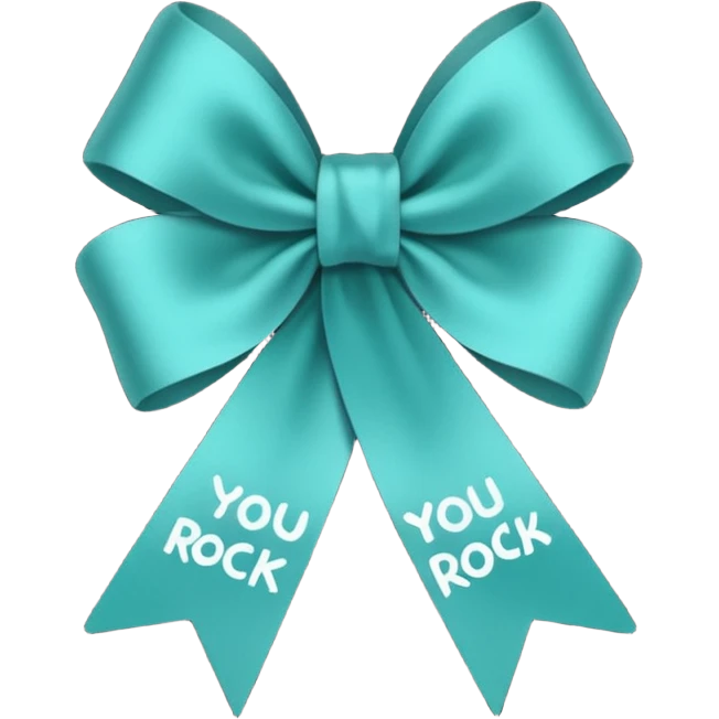 Teal ribbon with You Rock wording emoji
