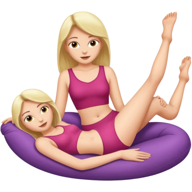Naked woman, lying , spreading legs, vagina, pussy visible emoji