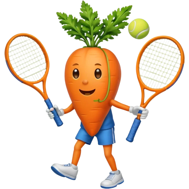 Carrot playing tennis emoji