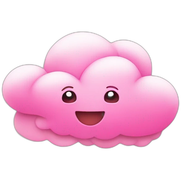 Pink Valentine cloud with hearts and happy face emoji