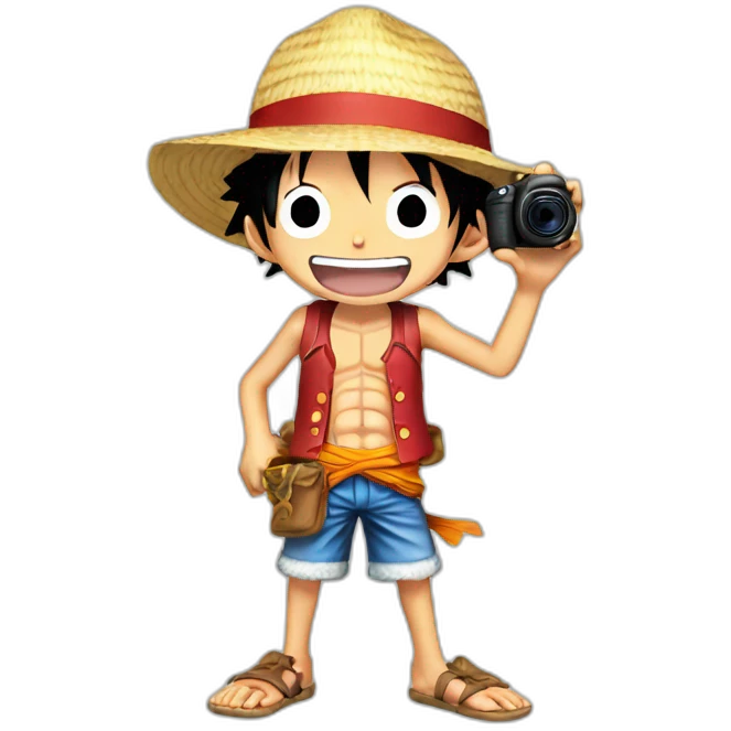 Monkey D. Luffy takes a picture emoji
