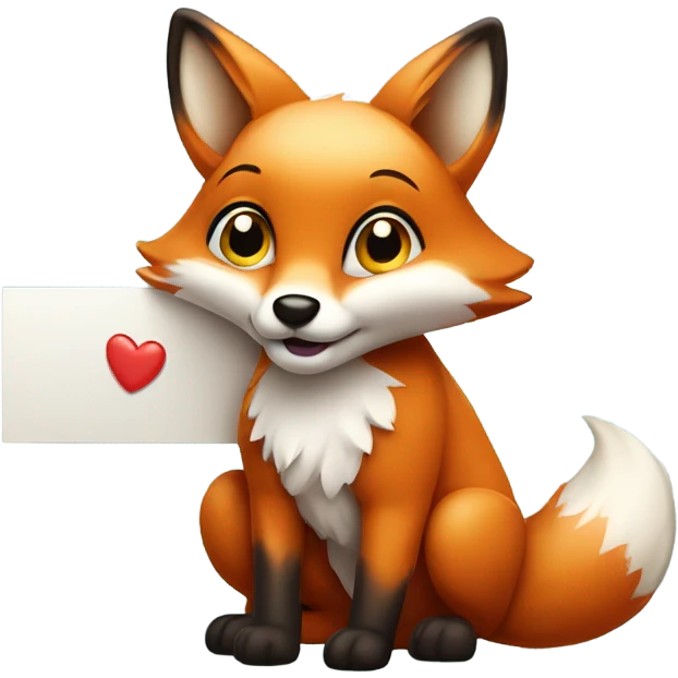 Kawaii Fox with a sign emoji