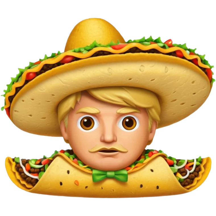 Donald trump dress as a taco emoji