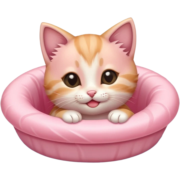 A kitten feeling a whirlpool of happiness. Blushing and feeling in love, grinning and smiling and making a kissy face. Something sweet and perfect to send to someone you love, not a familiar love something more deep and profound emoji