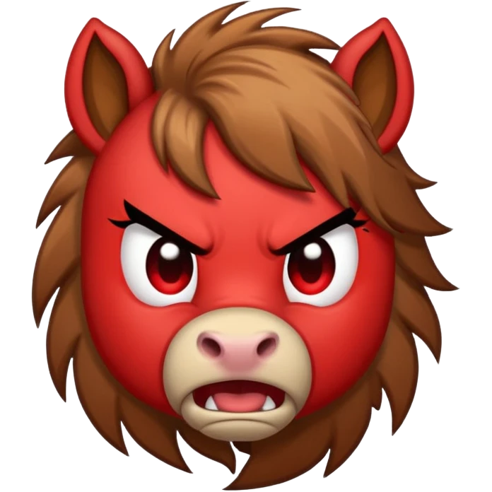 Angry Pony with the Anger Symbol emoji over it emoji