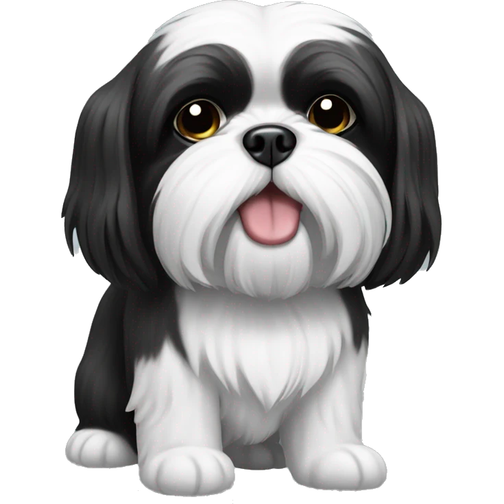 Black and white shi tzu emoji