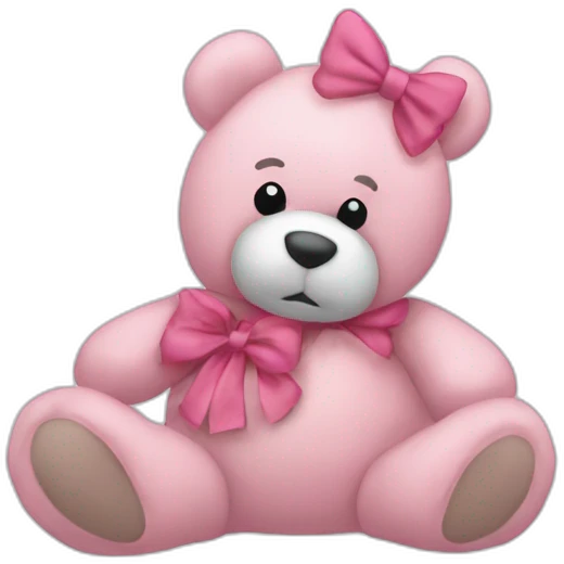 pink bow teddy bear solo emoji