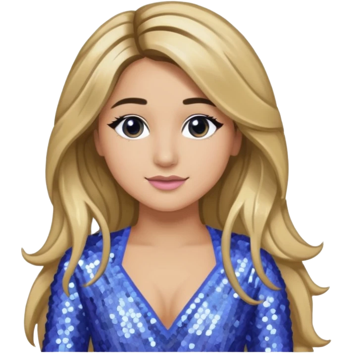 Ally Brooke from Fifth Harmony with long dark blonde hair, periwinkle sequin outfit emoji