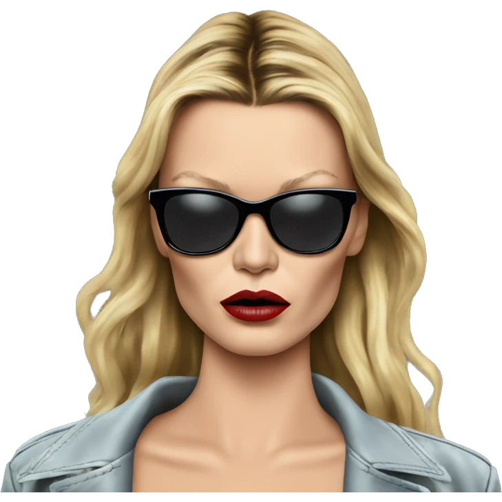 Kate Moss dressed like in 90s stockholm smoking a sigarette emoji
