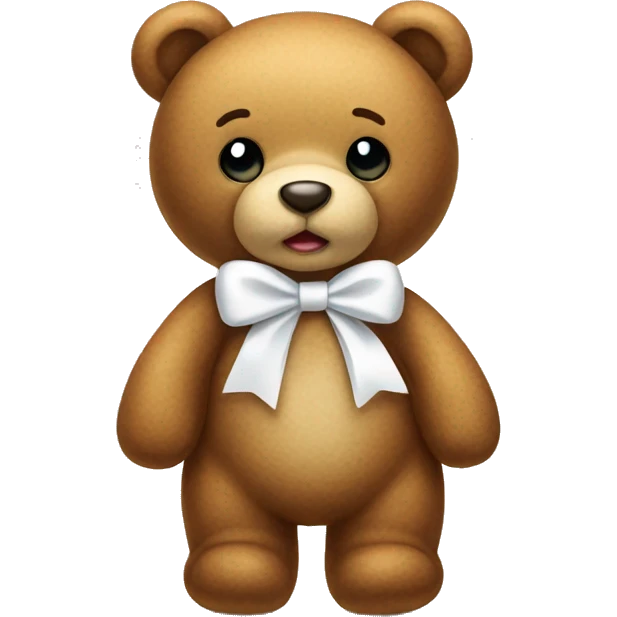 teddy bear with a white bow emoji