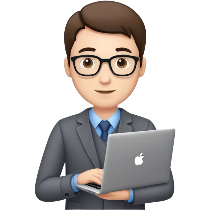male teacher holding a laptop, teaching online emoji