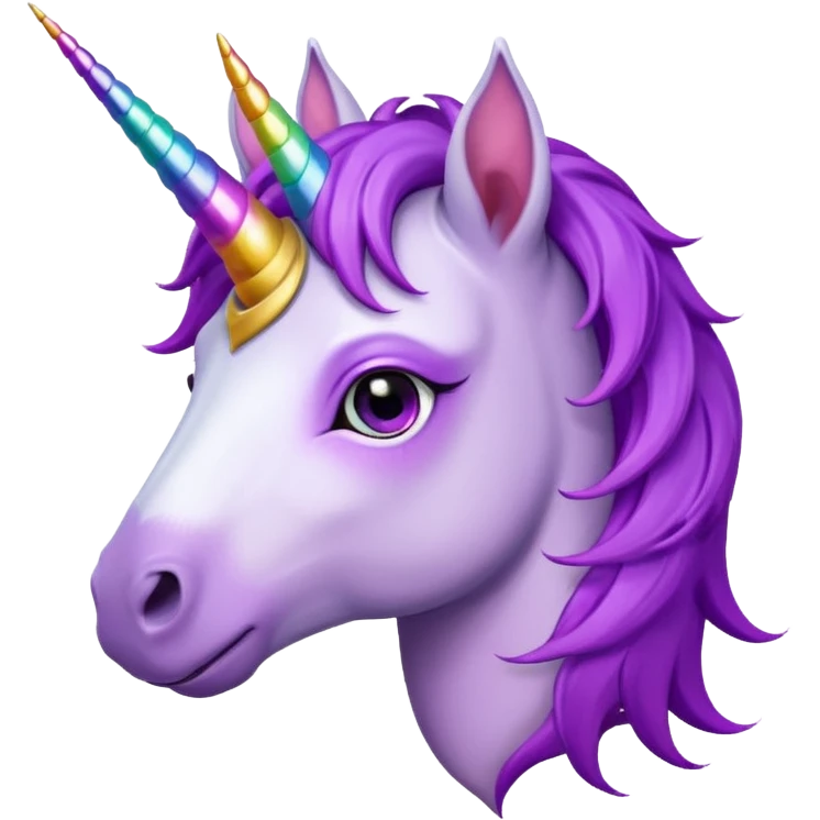 unicorn face cute and purple haired and piercings on ear emoji