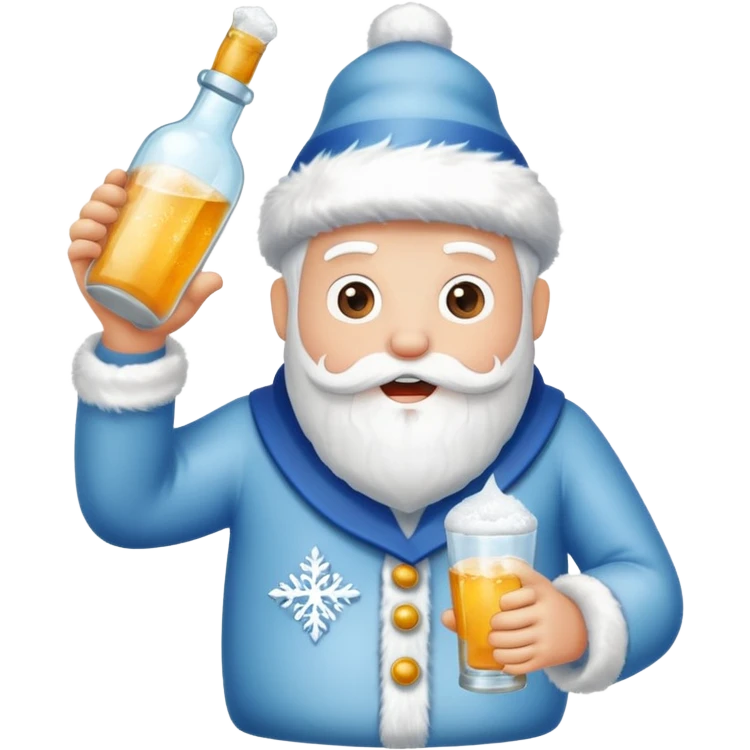 Father Frost Bottle with Popping emoji