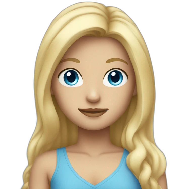 blue eyed blondie with long hair emoji