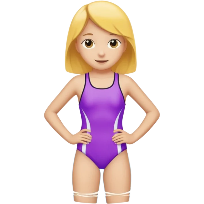 a 12 year old girl in a swim suit, with mountain background emoji