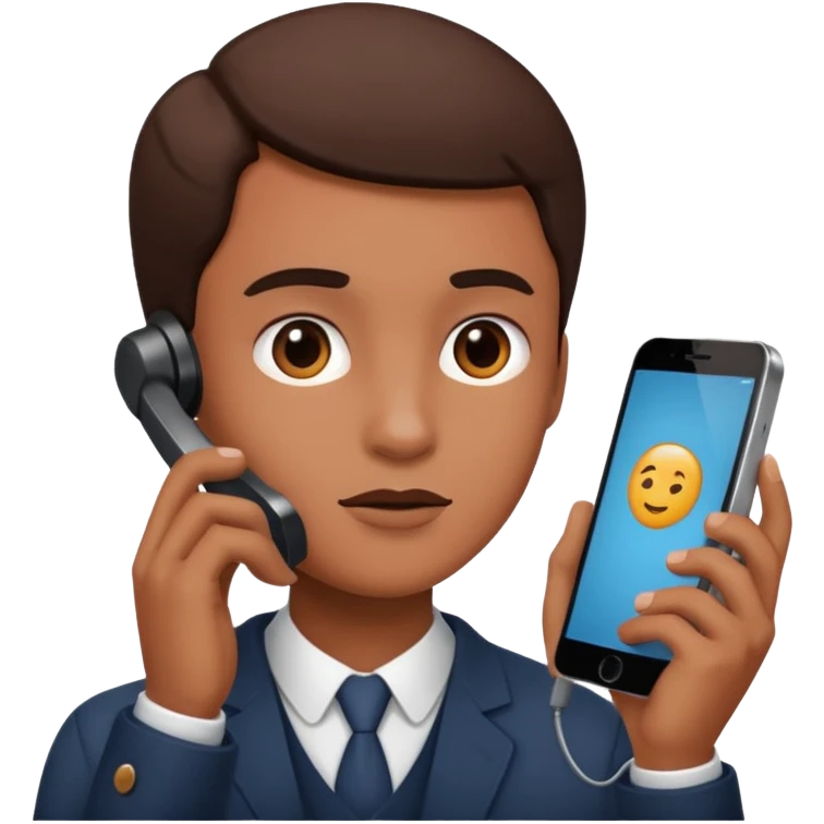 interacting with phone emoji