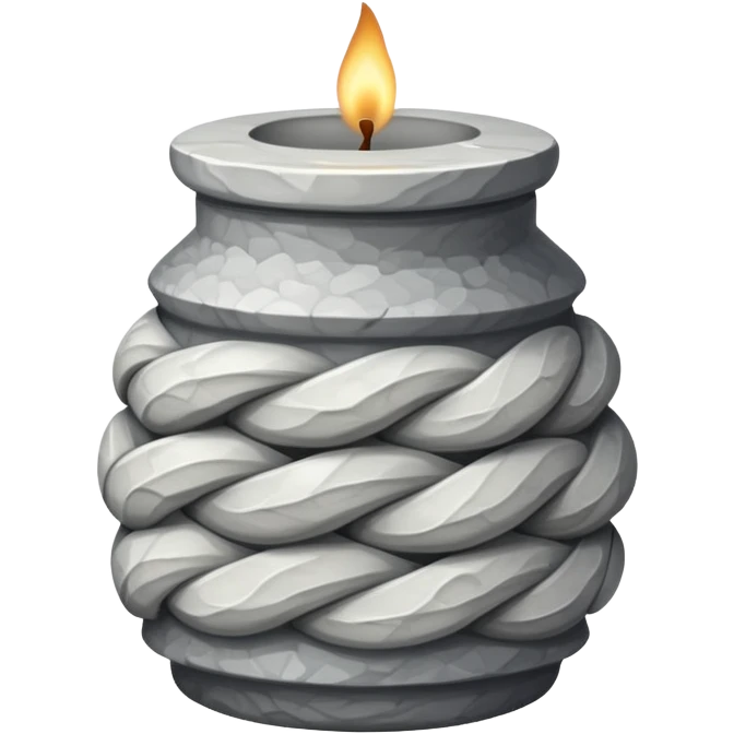 A stone candle jar with twisted pattern emoji