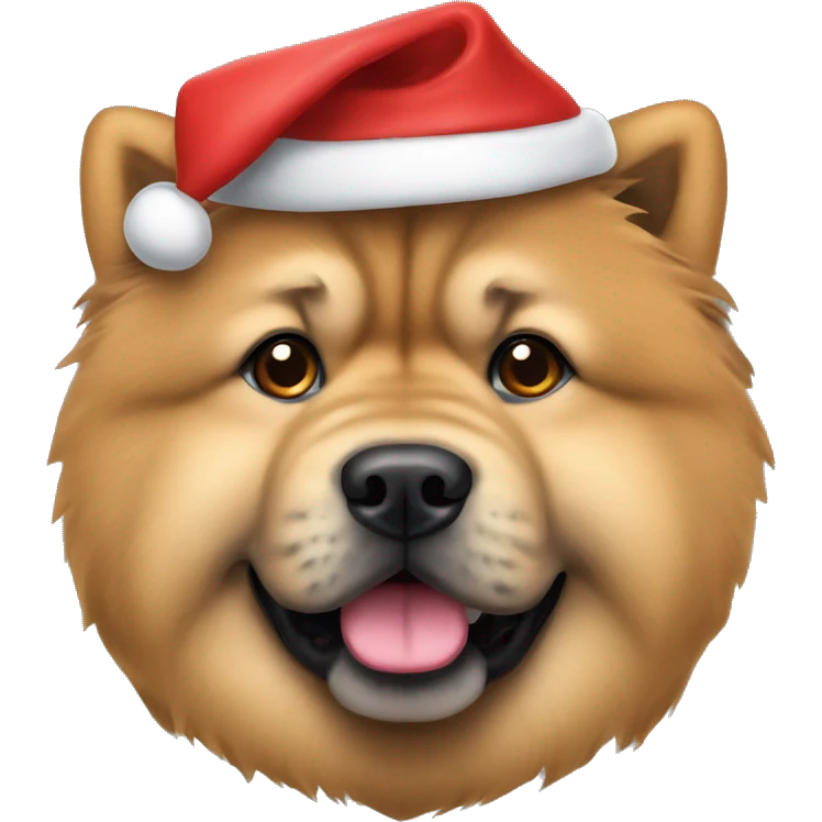 Chow Chow wearing a Santa Hat emoji