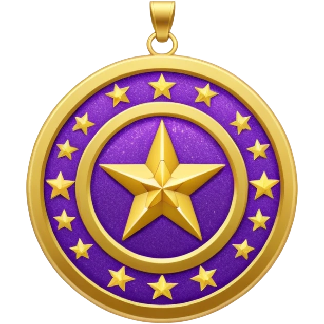 Purple Glitter military medal emoji