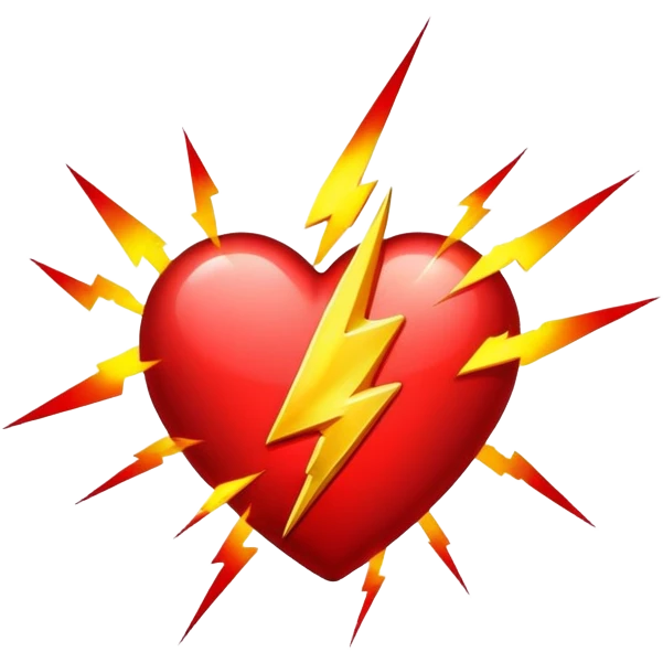 heart with thunder emoji