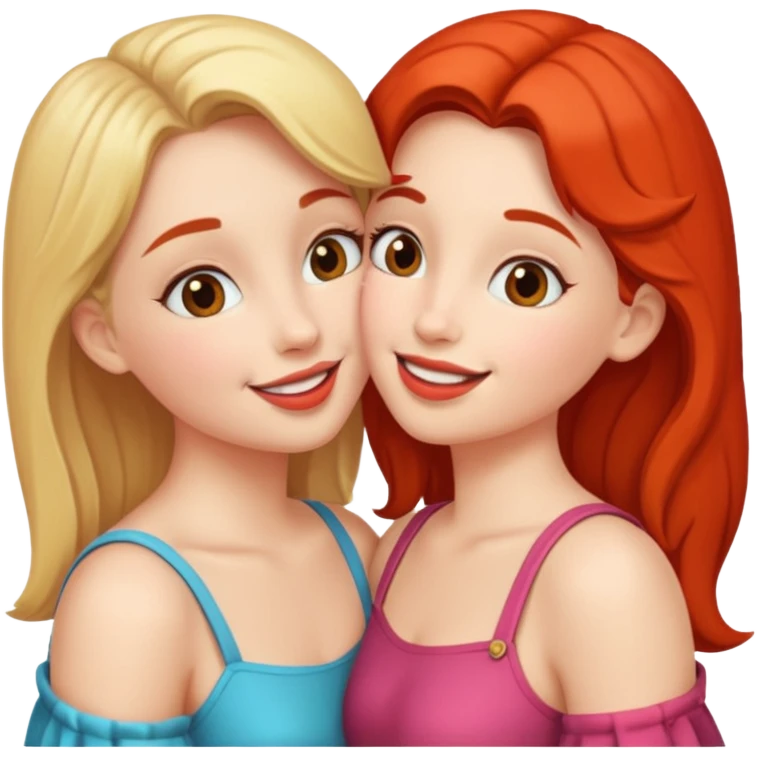 A girl kissing a girl emoji