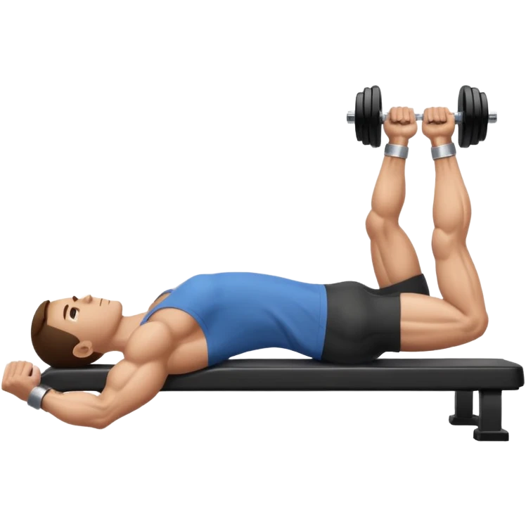 
Dumbbell press level with movement while lying down emoji