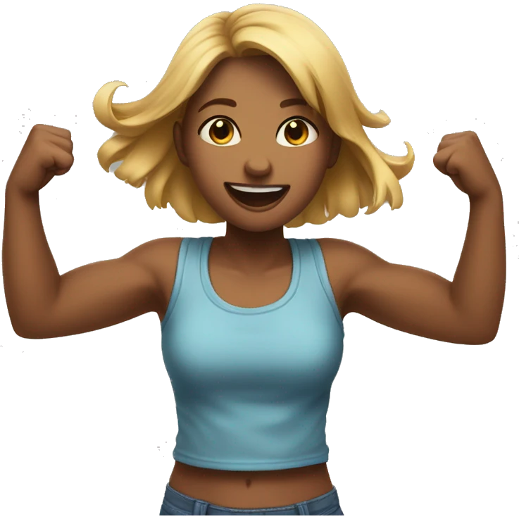 Girl is happy and exited hold her fists near the chest emoji