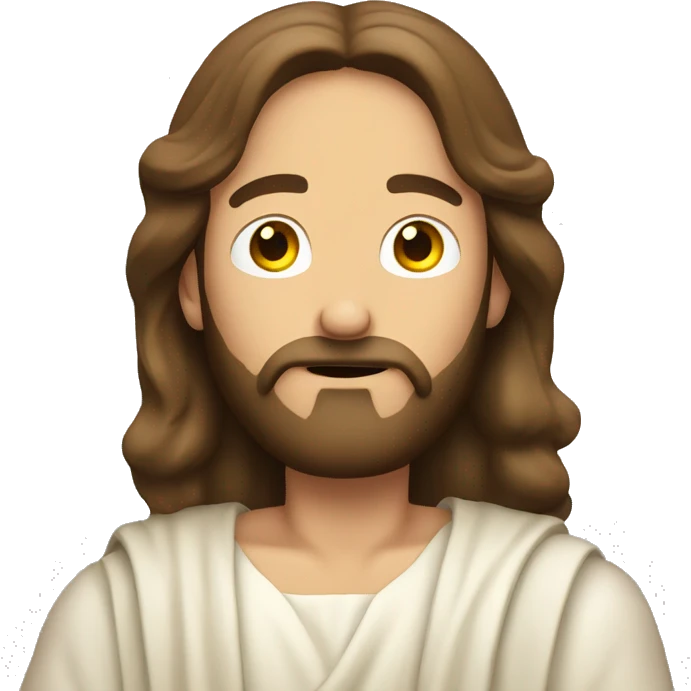 jesus listening with hand over ear emoji