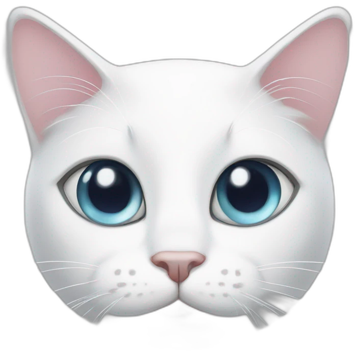 white cat with different eyes  emoji