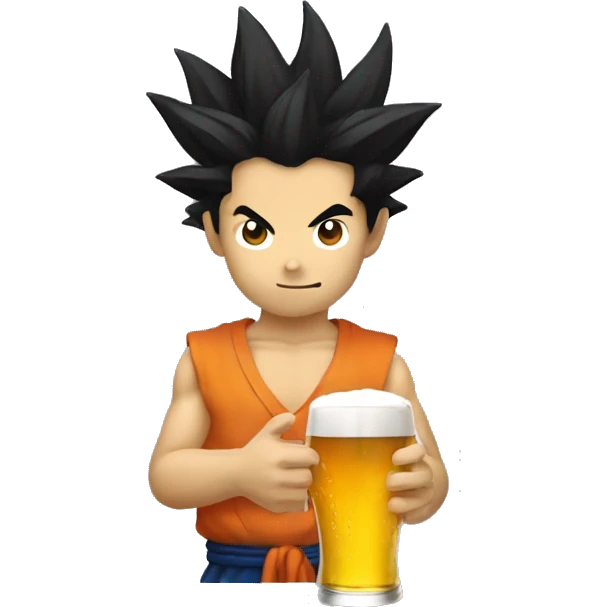 sangoku qui boit une bière emoji