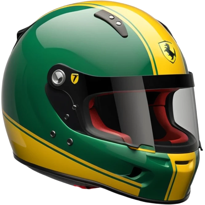 green and yellow ferrari f1 bell hp777 helmet emoji
