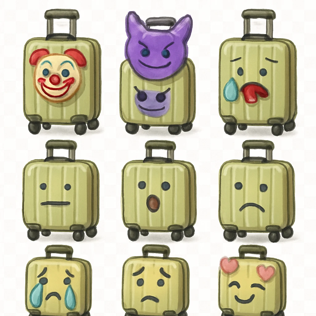 Pale olive suitcases  emoji