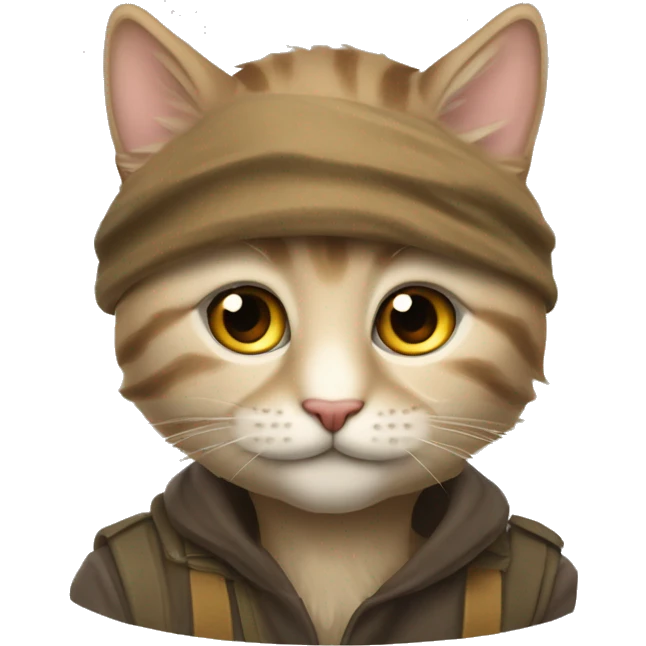 jasny bezowy kot w świątecznej czapce mikołaja  emoji