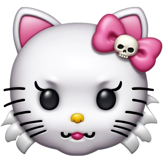 Hello kitty with skull hair clips emoji
