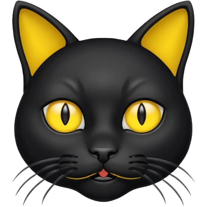 Black cat with yellow ears mad emoji