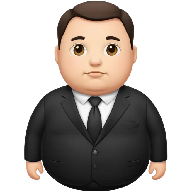 photorealistic fat official in black suit emoji