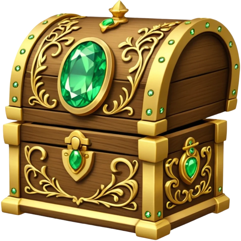 tresure box with motifs with green gem emoji