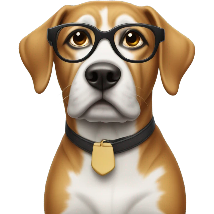 dog wearing glasses emoji