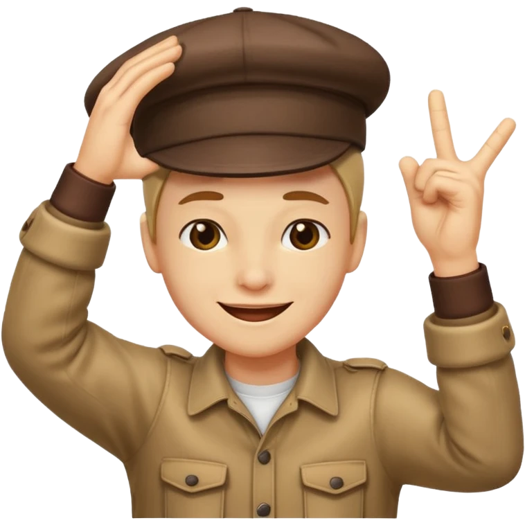 Please can you make a smirking face with dabbing arma emoji