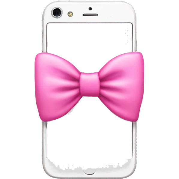 Pink iPhone whit pink bow  emoji