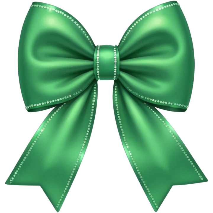 sparkly bow green emoji