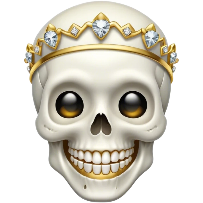 Skull emoji with Gold Grill and Diamond headband smiling  emoji